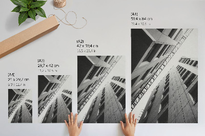 Póster con colores saturados Arquitectura moderna con líneas geométricas