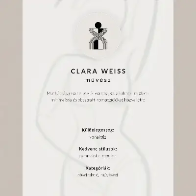 Póster de silueta minimalista de una mujer con colores saturados sobre fondo beige