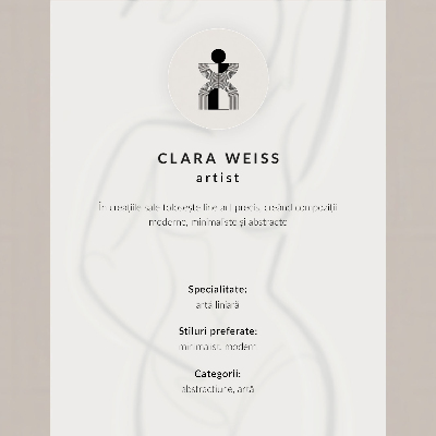 Póster con colores saturados Silueta minimalista de una mujer sobre fondo beige.