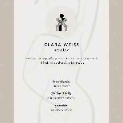 Póster de silueta minimalista de una mujer con colores saturados sobre fondo beige