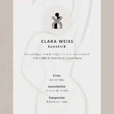 Póster de silueta minimalista de una mujer con colores saturados sobre fondo beige
