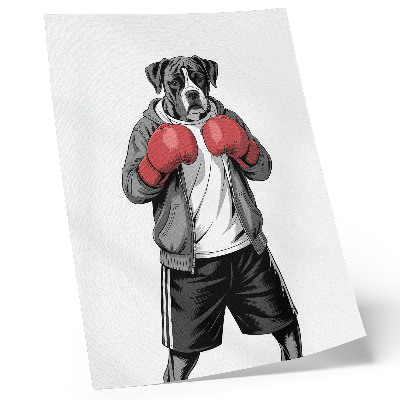 Póster con colores saturados Guantes de boxeo para perros bóxer estilo deportivo