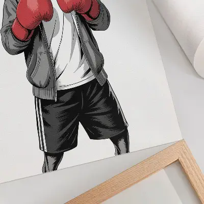 Guantes de boxeo para perros bóxer con diseño de estilo deportivo y colores saturados