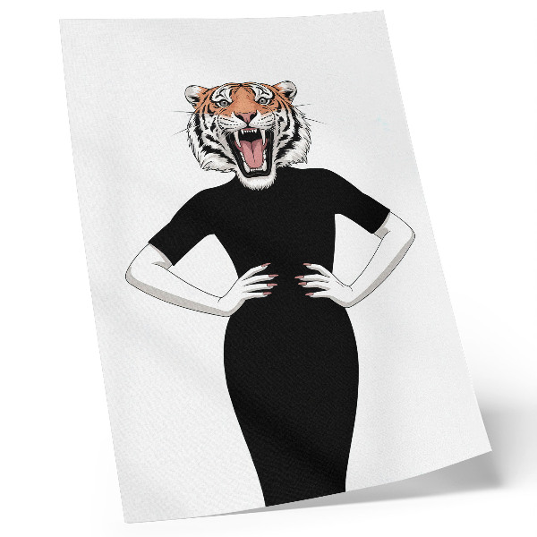 Póster Combinación surrealista de tigre y vestido
