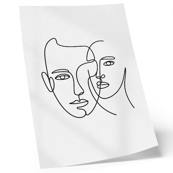 Póster Retratos minimalistas, arte lineal, profundidad, emociones
