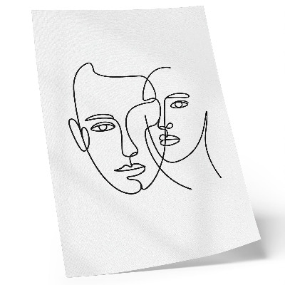 Póster Retratos minimalistas, arte lineal, profundidad, emociones