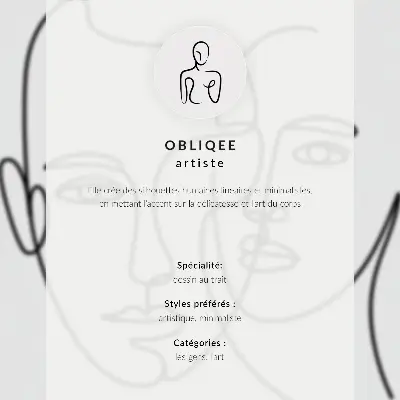 Póster retratos minimalistas con arte lineal de profundidad y emociones