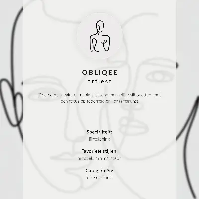 Póster retratos minimalistas con arte lineal de profundidad y emociones