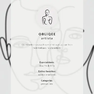 Póster retratos minimalistas con arte lineal de profundidad y emociones