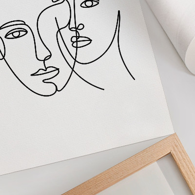 Póster Retratos minimalistas, arte lineal, profundidad, emociones