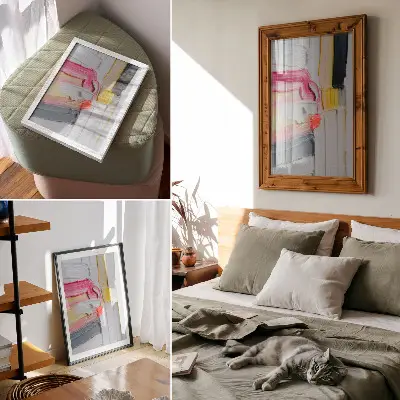 Póster con textura dinámica de rayas de pintura abstracta
