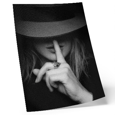 Póster Figura misteriosa, sombrero, silencio, gentileza