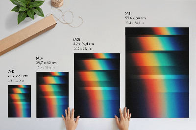 Lámina artística de alta calidad Efecto de profundidad de rayas horizontales coloridas