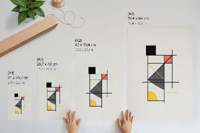 Póster con colores saturados Las líneas de patrones geométricos dan forma a un estilo moderno.