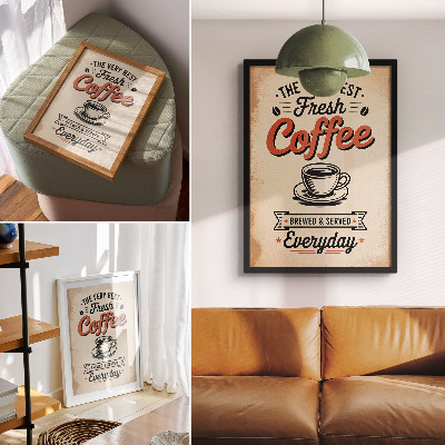 Lámina artística de alta calidad Taza con ambiente de cafetería de estilo retro