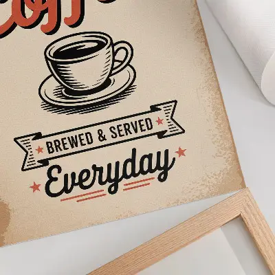 Lámina artística de alta calidad taza con diseño de cafetería retro