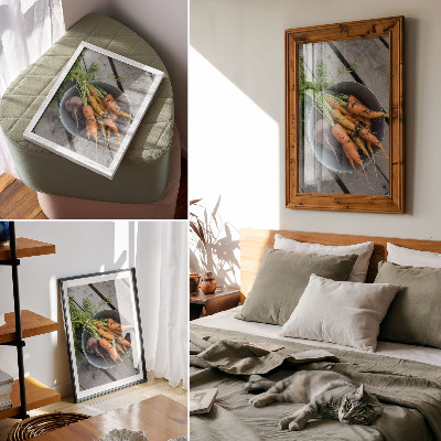 Lámina artística de alta calidad Bol de madera para verduras jugosas estilo rústico