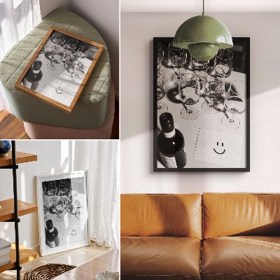 Póster Elegancia chic en contrastes de blanco y negro.