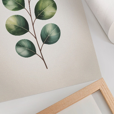 Lienzo decorativo moderno Una rama con un grupo de hojas verdes