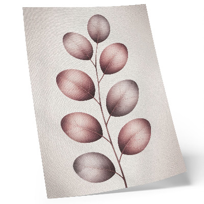 Póster Rama con hojas rosas minimalismo ligereza