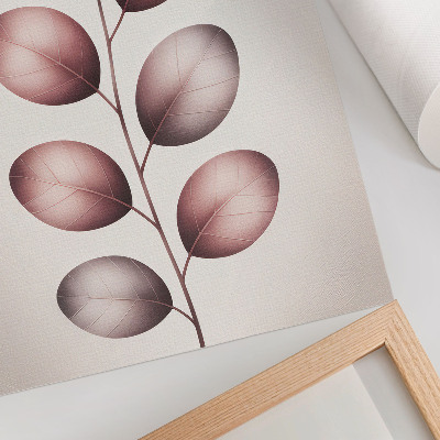 Póster Rama con hojas rosas minimalismo ligereza