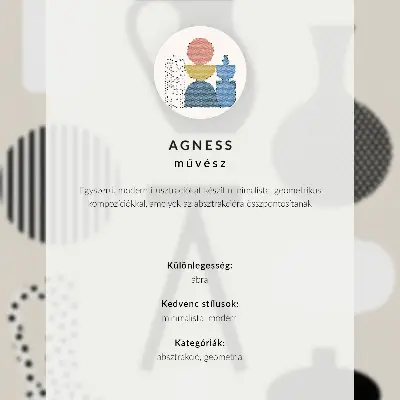 Póster de patrones geométricos con motivos en blanco y negro sobre fondo beige y colores saturados