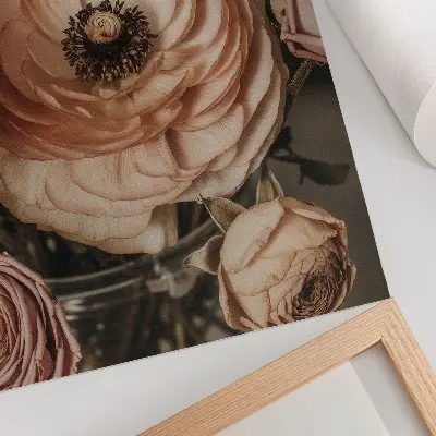 Póster flores con elegancia y armonía en tonos pastel