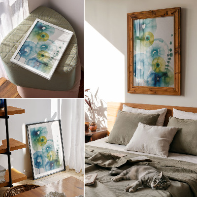Lámina artística de alta calidad modernidad abstracta con manchas azules y verdes