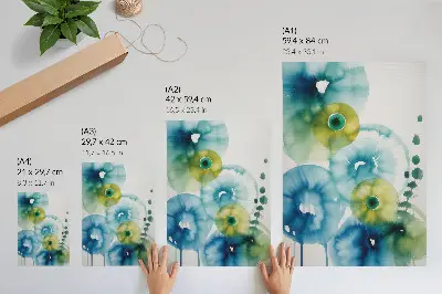 Lámina artística de alta calidad diseño abstracto moderno con manchas azules y verdes
