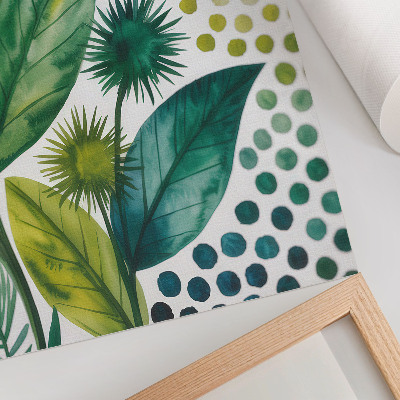 Póster con colores saturados Hojas verdes salpican la naturaleza frescura boho