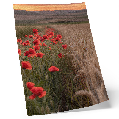 Lienzo decorativo moderno Amapolas puesta de sol armonía de colores de la naturaleza