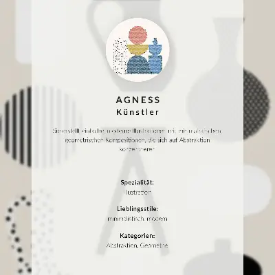 Póster con círculo rojo y forma negra sobre fondo claro diseño con colores saturados