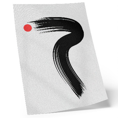 Lienzo decorativo moderno Círculo rojo pincelada negra