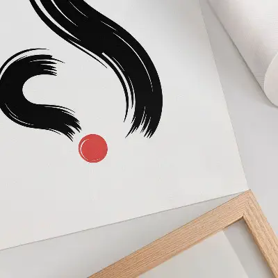 Póster con diseño de contrastes minimalistas y dinamismo en acento rojo