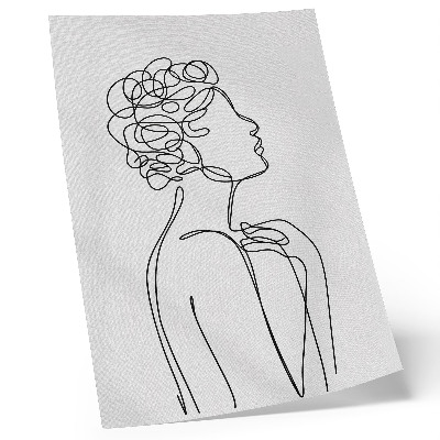 Lámina artística de alta calidad Una imagen minimalista de una silueta femenina.