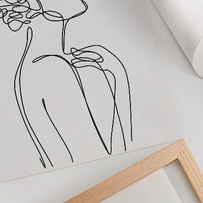 Lámina artística de alta calidad Una imagen minimalista de una silueta femenina.