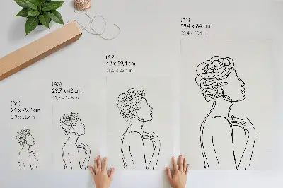 Lámina artística de silueta femenina minimalista diseño decorativo de alta calidad