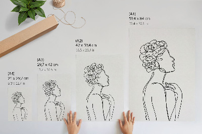 Lámina artística de alta calidad Una imagen minimalista de una silueta femenina.