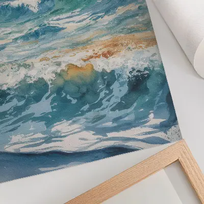 Lienzo decorativo moderno ondas atmosféricas con la tranquila belleza de la naturaleza