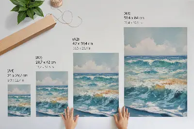 Lienzo decorativo moderno ondas atmosféricas con la tranquila belleza de la naturaleza