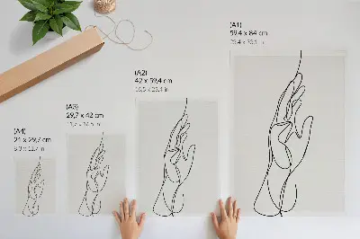 Póster de elegancia minimalista con diseño de líneas de mano y estilo moderno