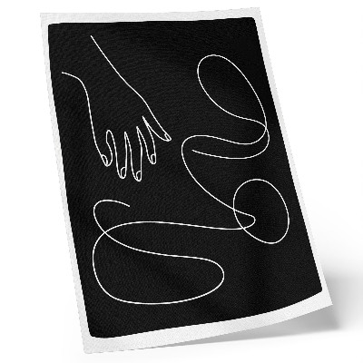 Lámina artística de alta calidad Líneas curvas en blanco y negro, minimalismo, mano