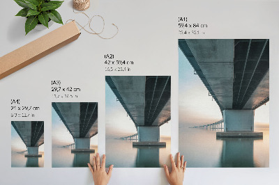 Lámina artística de alta calidad Puente sobre el agua, elegancia minimalista, modernidad.