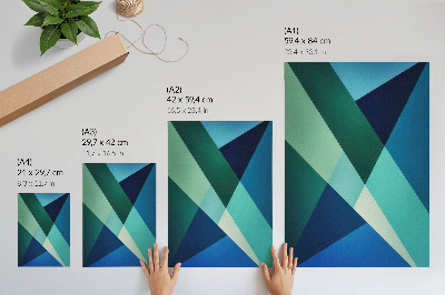 Lámina artística de alta calidad Triángulos verdes y azules de intensidad variable