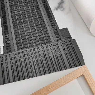 Lienzo decorativo moderno diseño minimalista de rascacielos con estética austera