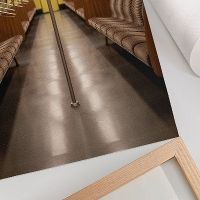 Lienzo decorativo moderno Interior de metro de madera amarilla moderna