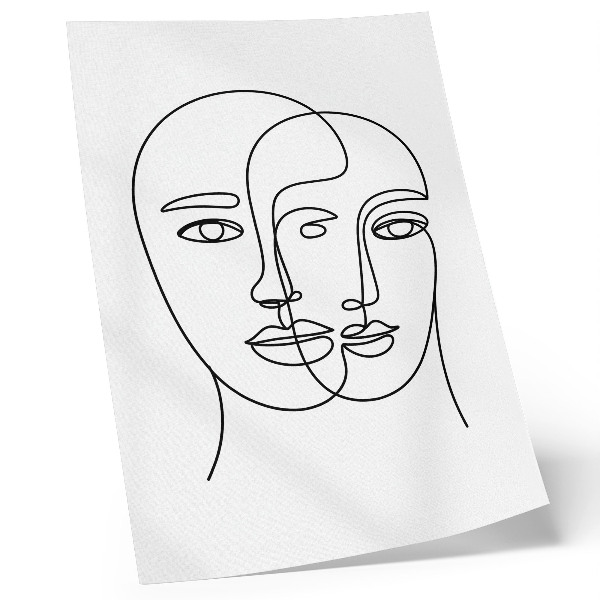 Póster Rostros bidimensionales que definen la modernidad y la elegancia.