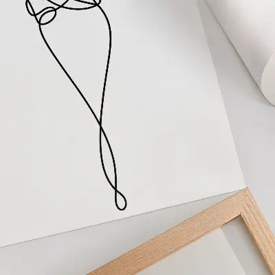Lámina artística de parejas con diseño minimalista de línea de corazón lámina de alta calidad