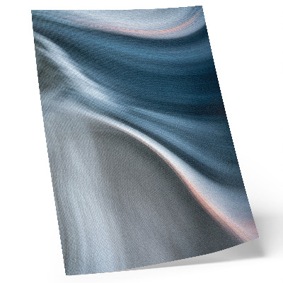 Póster con colores saturados Líneas onduladas dinámicas en tonos fríos de azul