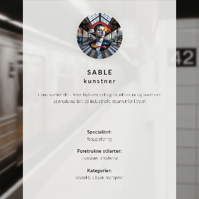 Póster con colores saturados Tren moderno puente cielo azul gato